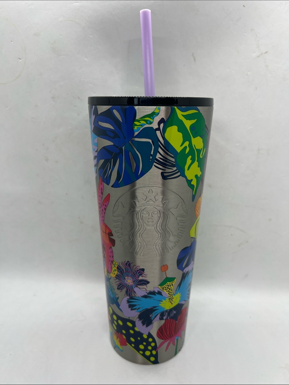 Starbucks Coffee Water Tumbler Travel Cup 2023 Immersive Florals EUC